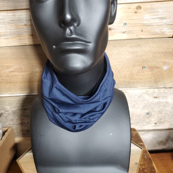Unisex Bandit-Style Dark Blue Tube Mask - Sweatband - Picture 3 of 5